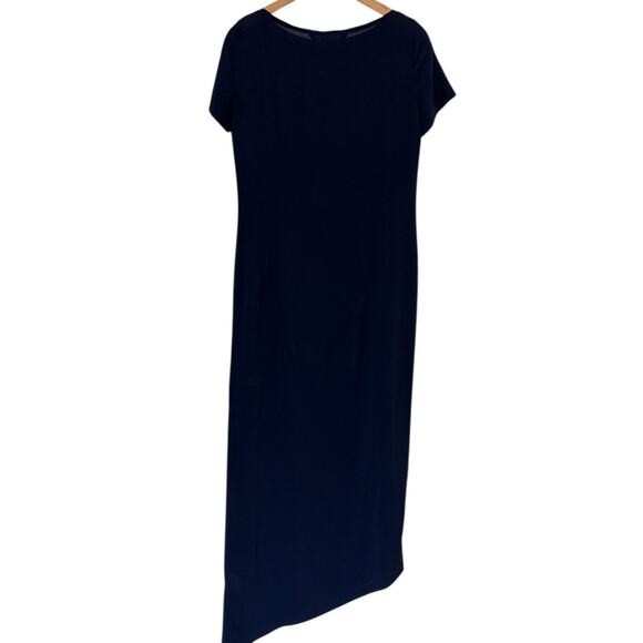 MaxMara Navy Asymmetrical Maxi Dress - Picture 7 of 8